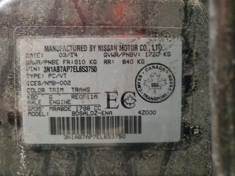78161655 :رقم المزاد ، 3N1AB7AP7EL653750 vin ، 2014 Nissan Sentra مزاد بيع