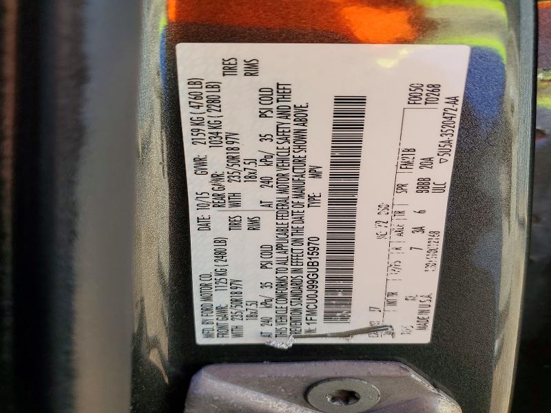 Продаж на аукціоні авто 2016 Ford Escape, vin: 1FMCU0J99GUB15970, номер лоту: 76280315