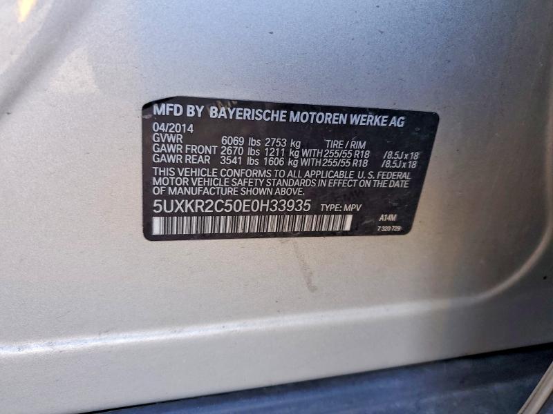 2014 Bmw X5 მანქანა იყიდება აუქციონზე, vin: 5UXKR2C50E0H33935, აუქციონის ნომერი: 77727005