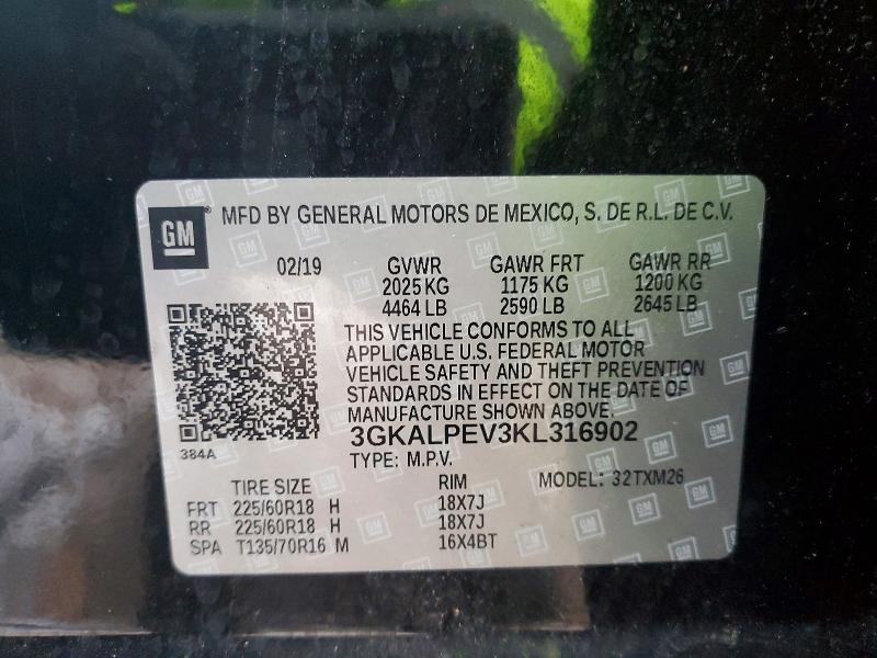 Aukcja sprzedaży 2019 Gmc Terrain, vin: 3GKALPEV3KL316902, numer aukcji: 75626865