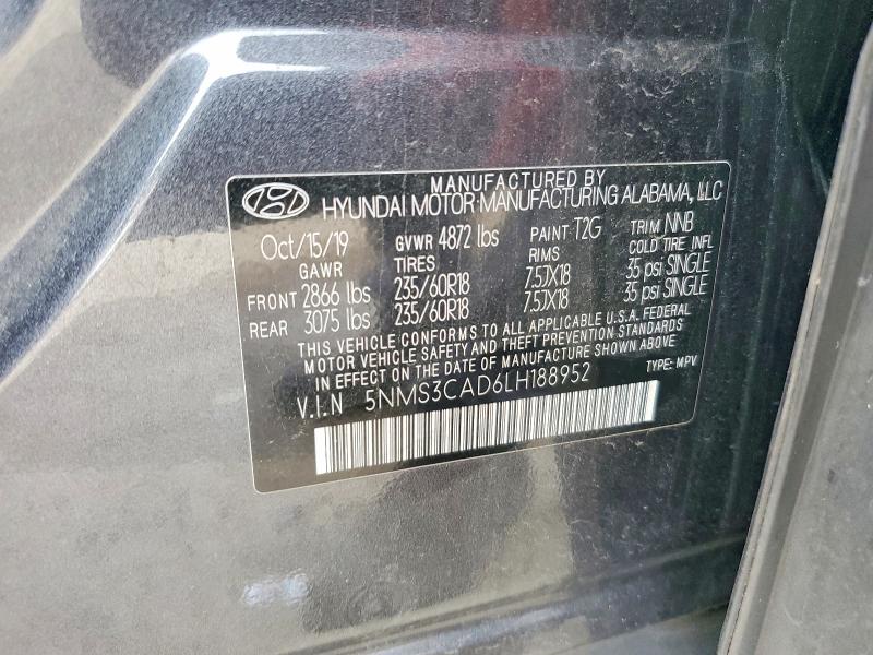 Продажа на аукционе авто 2020 Hyundai Santa Fe, vin: 5NMS3CAD6LH188952, номер лота: 77825015