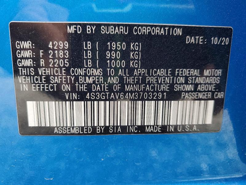 Продажа на аукционе авто 2021 Subaru Impreza, vin: 4S3GTAV64M3703291, номер лота: 78172165