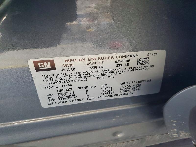 76868615 :رقم المزاد ، KL4MMFSLXMB126225 vin ، 2021 Buick Encore Gx مزاد بيع