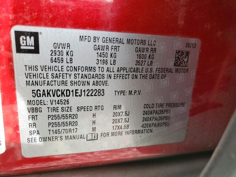 Aukcja sprzedaży 2014 Buick Enclave, vin: 5GAKVCKD1EJ122283, numer aukcji: 76874245