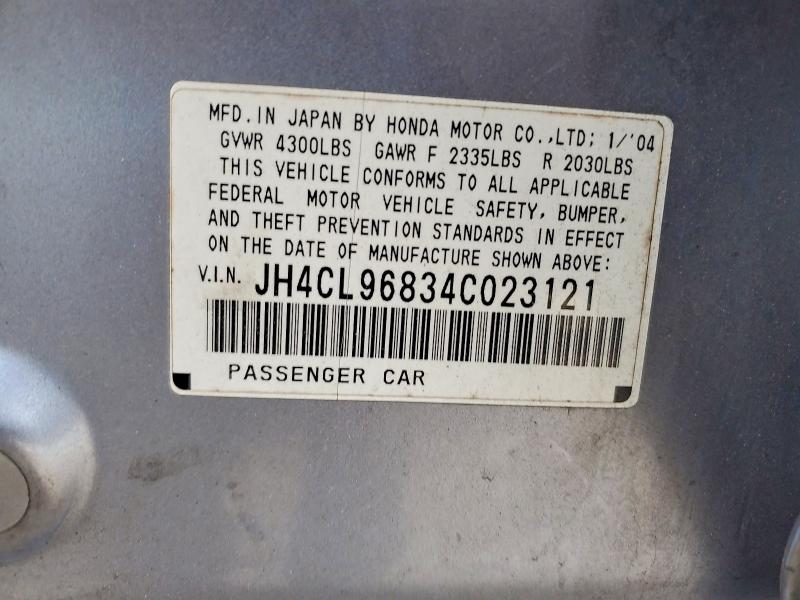 Aukcja sprzedaży 2004 Acura Tsx, vin: JH4CL96834C023121, numer aukcji: 74652435