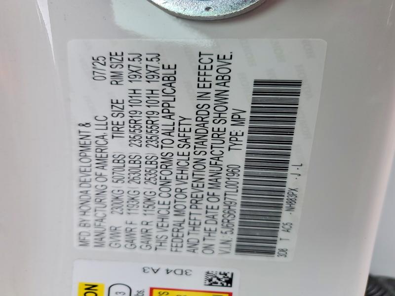 Продажа на аукционе авто 2026 Honda Cr-v, vin: 5J6RS6H97TL001960, номер лота: 78211085