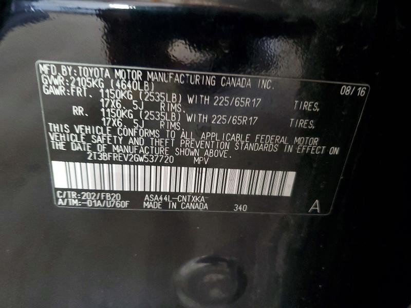 Продаж на аукціоні авто 2016 Toyota Rav4, vin: 2T3BFREV2GW537720, номер лоту: 77569355