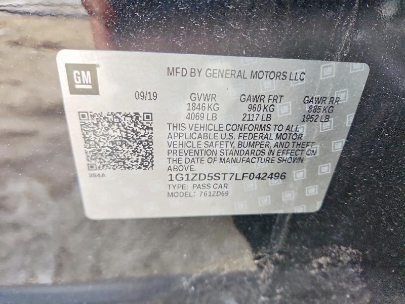 Auction sale of the 2020 Chevrolet Malibu, vin: 1G1ZD5ST7LF042496, lot number: 76117425
