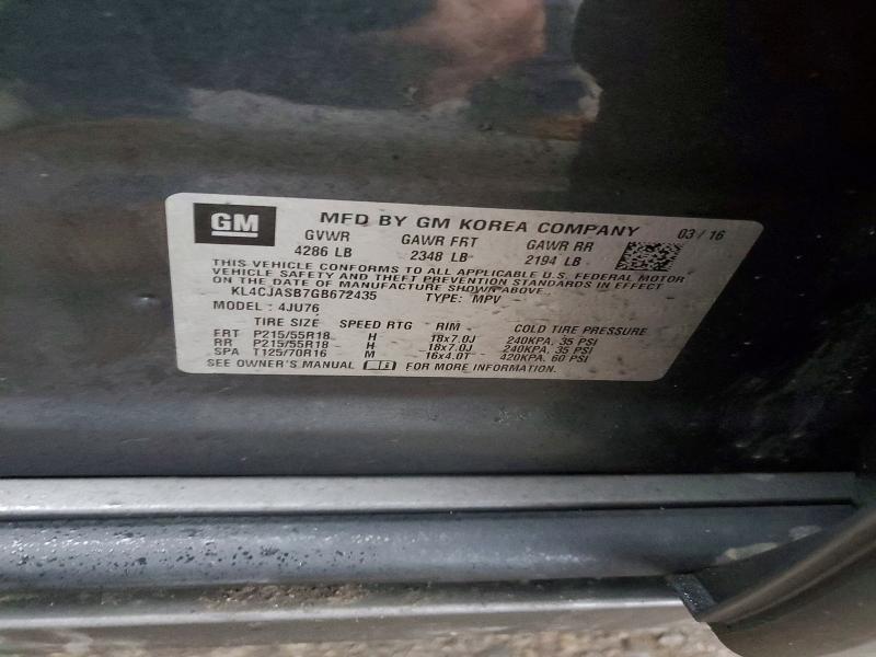 Продажа на аукционе авто 2016 Buick Encore, vin: KL4CJASB7GB672435, номер лота: 77569715