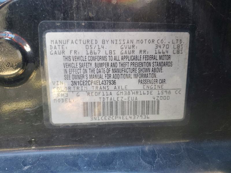 Aukcja sprzedaży 2014 Nissan Versa Note, vin: 3N1CE2CP4EL437936, numer aukcji: 74868535