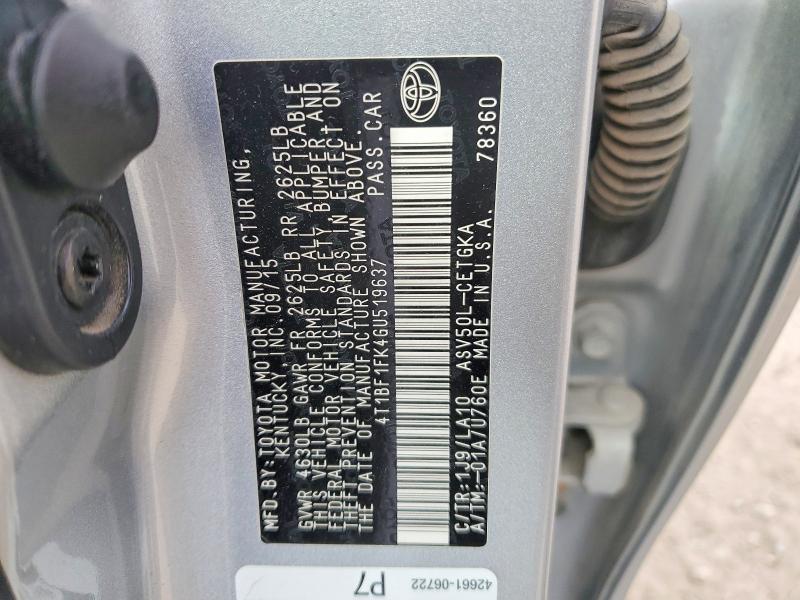 78354685 :رقم المزاد ، 4T1BF1FK4GU519637 vin ، 2016 Toyota Camry مزاد بيع