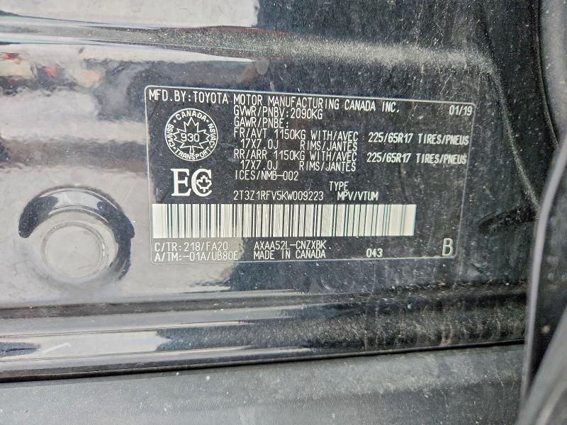 Продажа на аукционе авто 2019 Toyota Rav4, vin: 2T3Z1RFV5KW009223, номер лота: 75674215