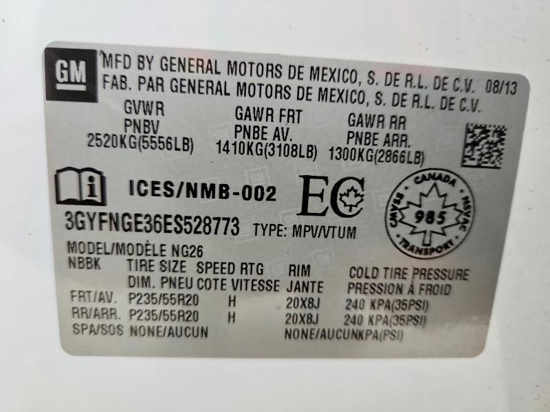 Продаж на аукціоні авто 2014 Cadillac Srx, vin: 3GYFNGE36ES528773, номер лоту: 78104275