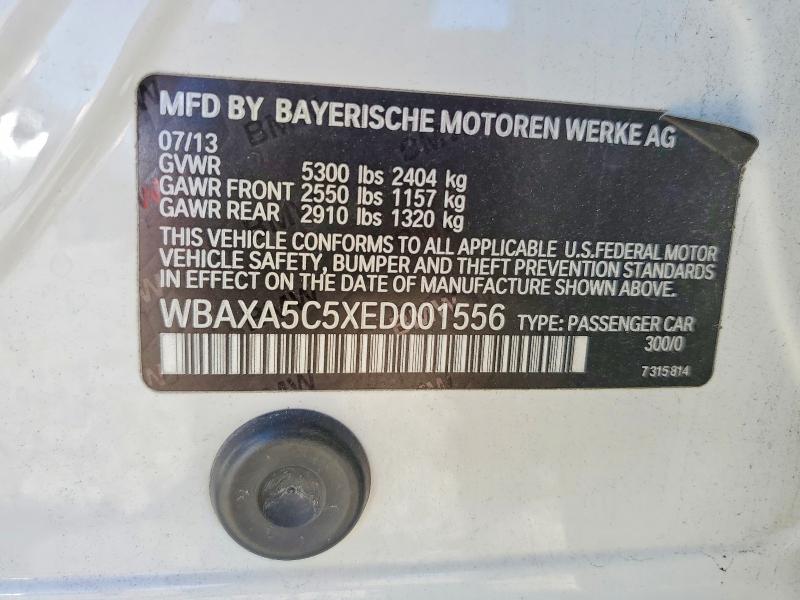 2014 Bmw 535 მანქანა იყიდება აუქციონზე, vin: WBAXA5C5XED001556, აუქციონის ნომერი: 78880705