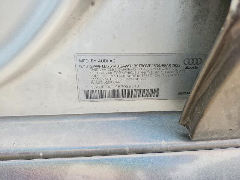 Продаж на аукціоні авто 2011 Audi S4, vin: WAUBGAFL4BA098519, номер лоту: 78368635