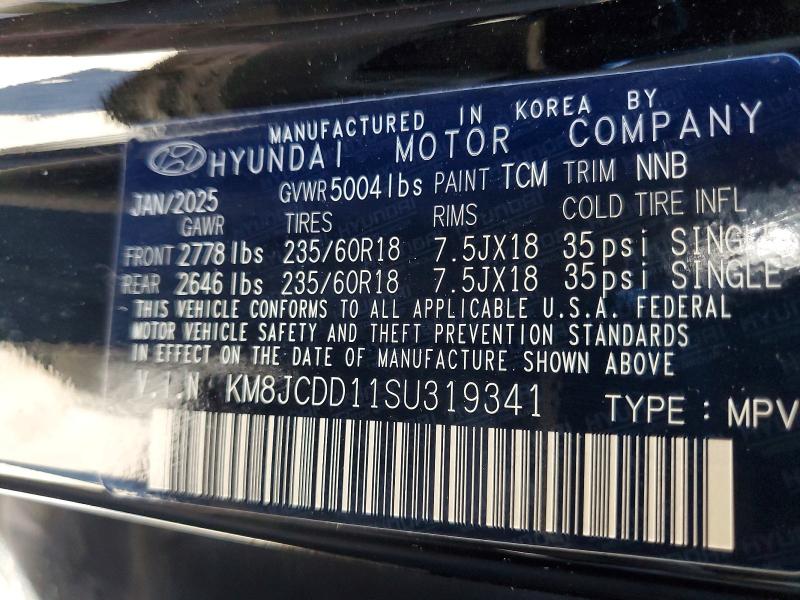 Продажа на аукционе авто 2025 Hyundai Tucson, vin: KM8JCDD11SU319341, номер лота: 78176435
