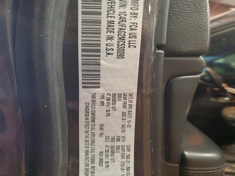 Продажа на аукционе авто 2021 Jeep Grand Cherokee, vin: 1C4RJFAG2MC530090, номер лота: 77667835