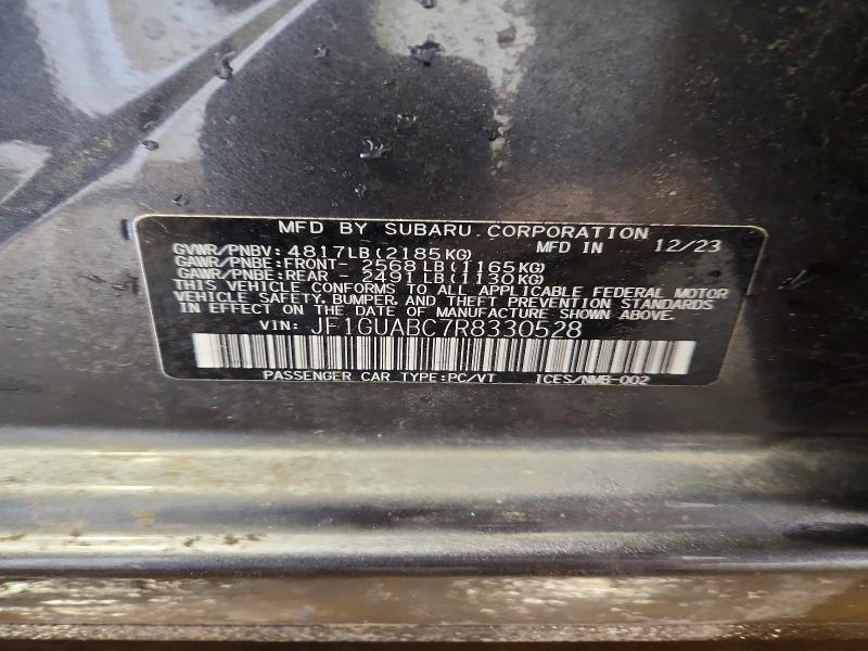 2024 Subaru Impreza მანქანა იყიდება აუქციონზე, vin: JF1GUABC7R8330528, აუქციონის ნომერი: 78078575