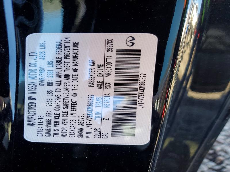 Продажа на аукционе авто 2019 Infiniti Q60, vin: JN1FV7EK4KM360322, номер лота: 77398245