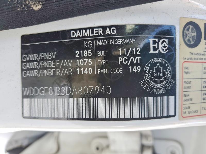 Продажа на аукционе авто 2013 Mercedes-benz C, vin: WDDGF8JB3DA807940, номер лота: 75797595