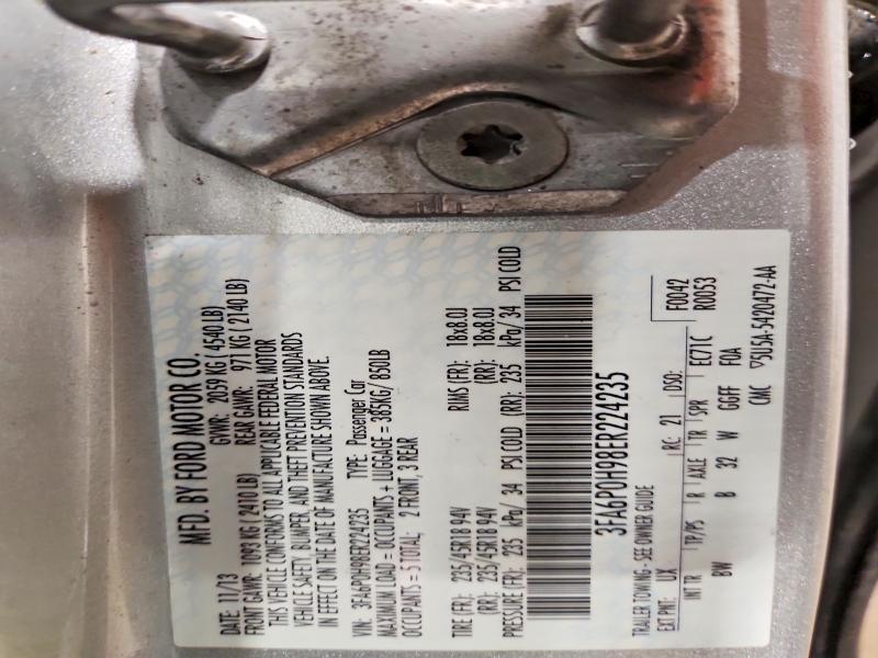 Aukcja sprzedaży 2014 Ford Fusion, vin: 3FA6P0H98ER224235, numer aukcji: 78149605