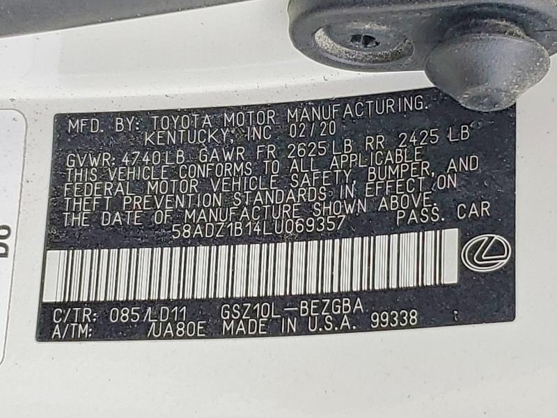 Продаж на аукціоні авто 2020 Lexus Es 350, vin: 58ADZ1B14LU069357, номер лоту: 76194995