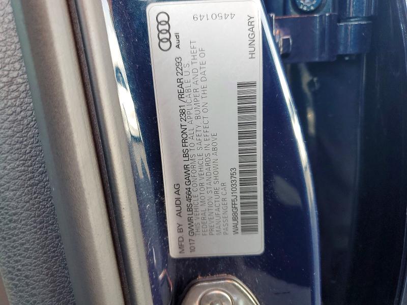 Aukcja sprzedaży 2018 Audi A3, vin: WAUB8GFF5J1033753, numer aukcji: 77135085