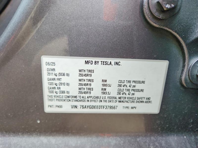 Aukcja sprzedaży 2026 Tesla Model Y, vin: 7SAYGDEE0TF379567, numer aukcji: 76446545