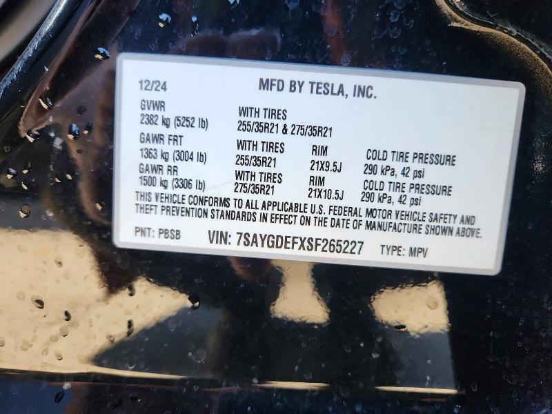 Продажа на аукционе авто 2025 Tesla Model Y, vin: 7SAYGDEFXSF265227, номер лота: 77200995