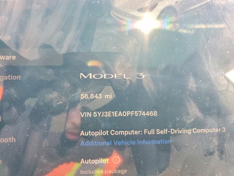 78190115 :رقم المزاد ، 5YJ3E1EA0PF574468 vin ، 2023 Tesla Model 3 مزاد بيع
