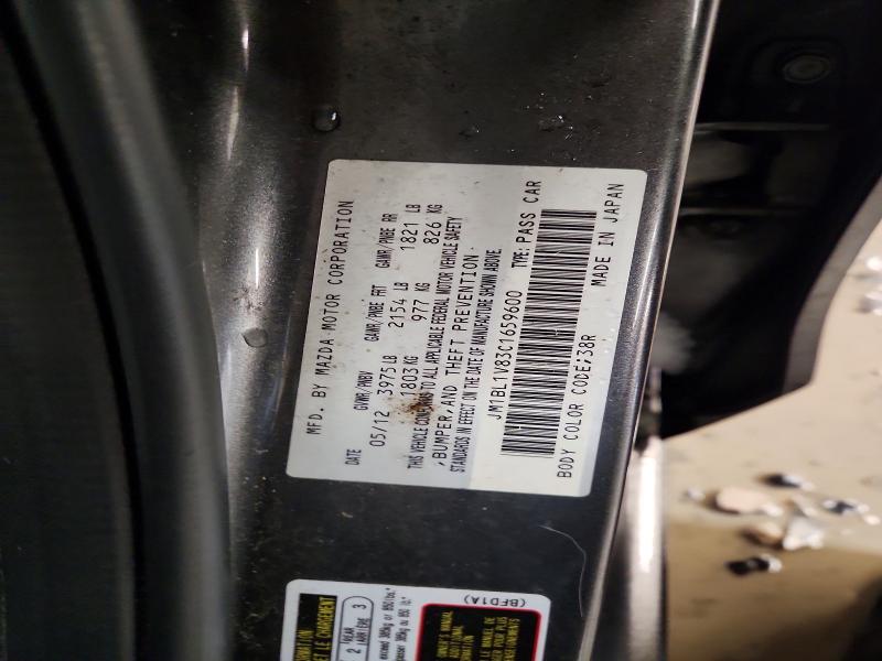 Aukcja sprzedaży 2012 Mazda 3, vin: JM1BL1V83C1659600, numer aukcji: 78703135