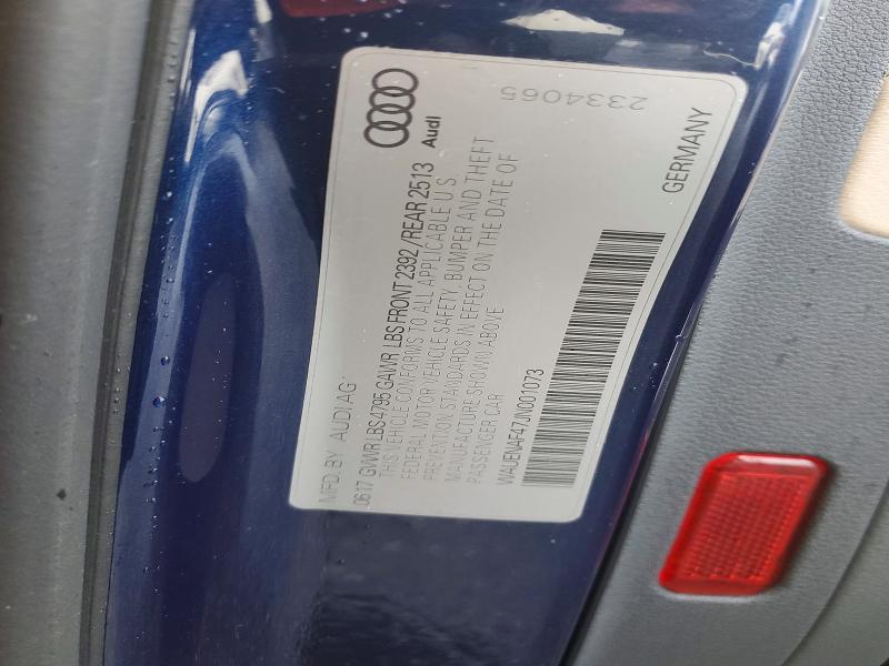 Продажа на аукционе авто 2018 Audi A4, vin: WAUENAF47JN001073, номер лота: 77522545