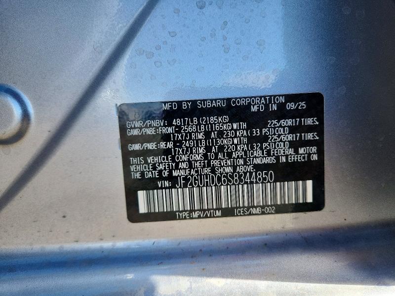 Продаж на аукціоні авто 2025 Subaru Crosstrek, vin: JF2GUHDC6S8344850, номер лоту: 77541445