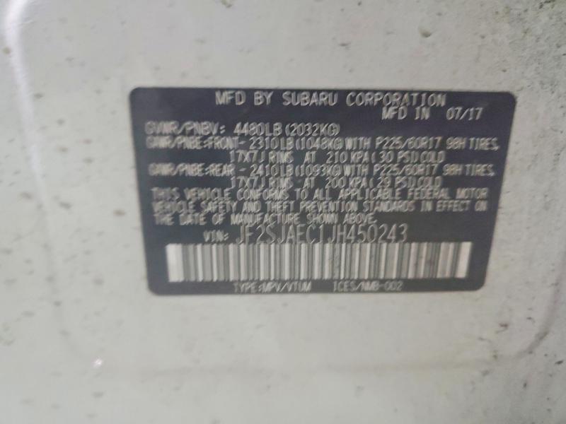 Aukcja sprzedaży 2018 Subaru Forester, vin: JF2SJAEC1JH450243, numer aukcji: 75570705