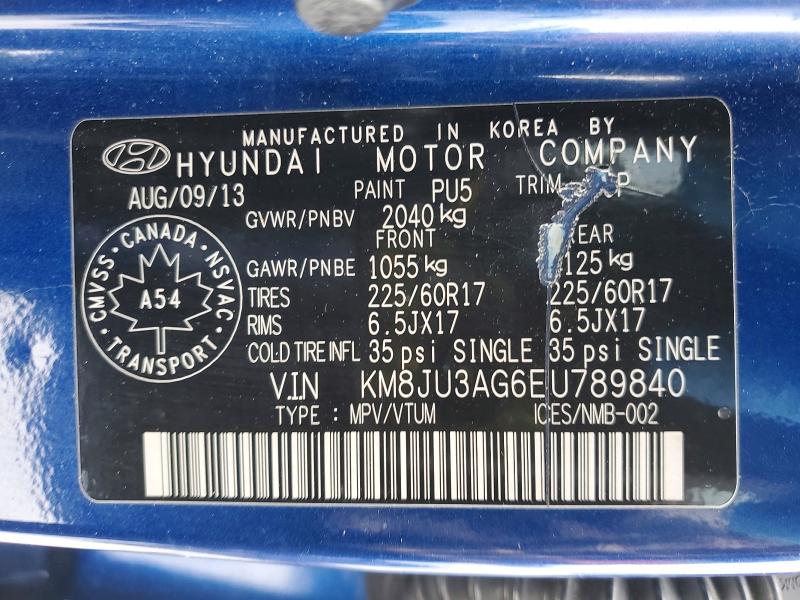 Продаж на аукціоні авто 2014 Hyundai Tucson, vin: KM8JU3AG6EU789840, номер лоту: 75749845