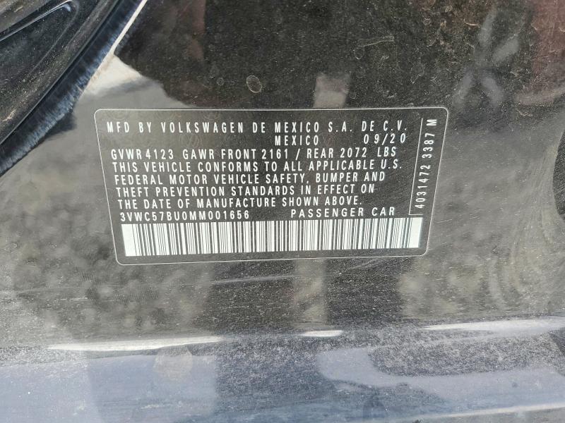 Продажа на аукционе авто 2021 Volkswagen Jetta, vin: 3VWC57BU0MM001656, номер лота: 76839825