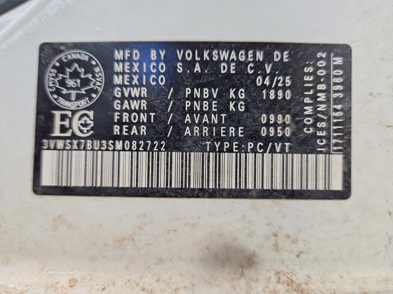 Продажа на аукционе авто 2025 Volkswagen Jetta, vin: 3VWSX7BU3SM082722, номер лота: 74510435