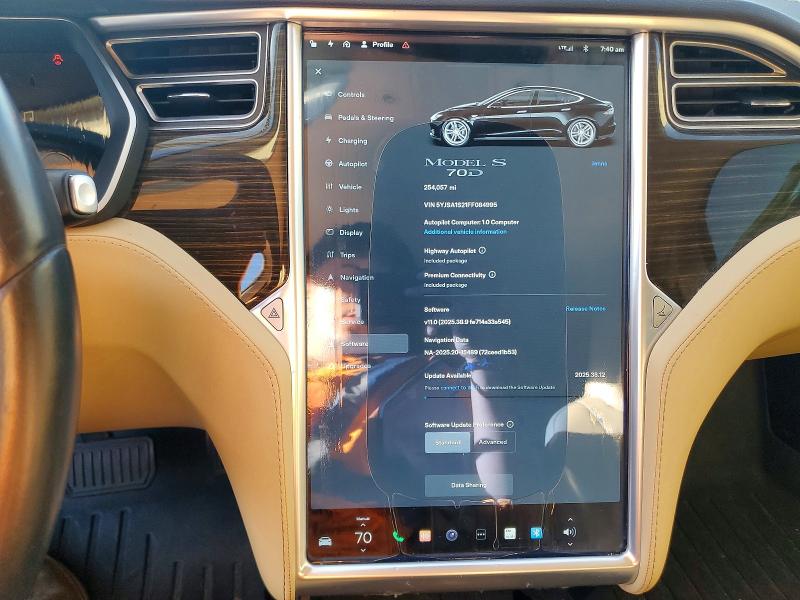 Aukcja sprzedaży 2015 Tesla Model S, vin: 5YJSA1S21FF084995, numer aukcji: 79260505