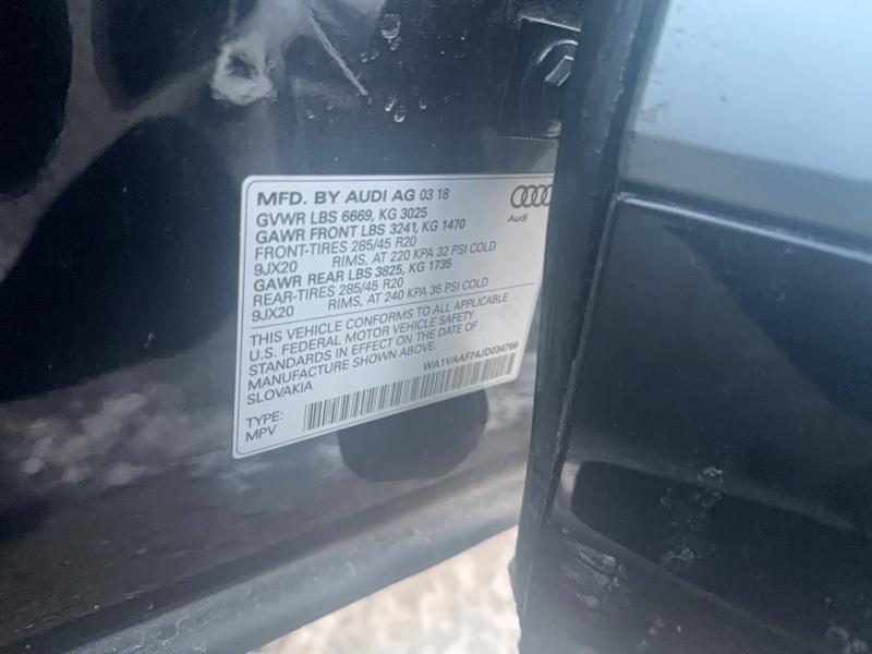 Aukcja sprzedaży 2018 Audi Q7, vin: WA1VAAF74JD034766, numer aukcji: 79099945