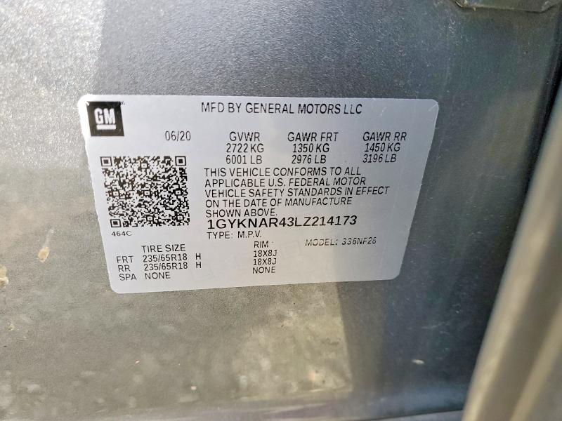 Продажа на аукционе авто 2020 Cadillac Xt5, vin: 1GYKNAR43LZ214173, номер лота: 78589295