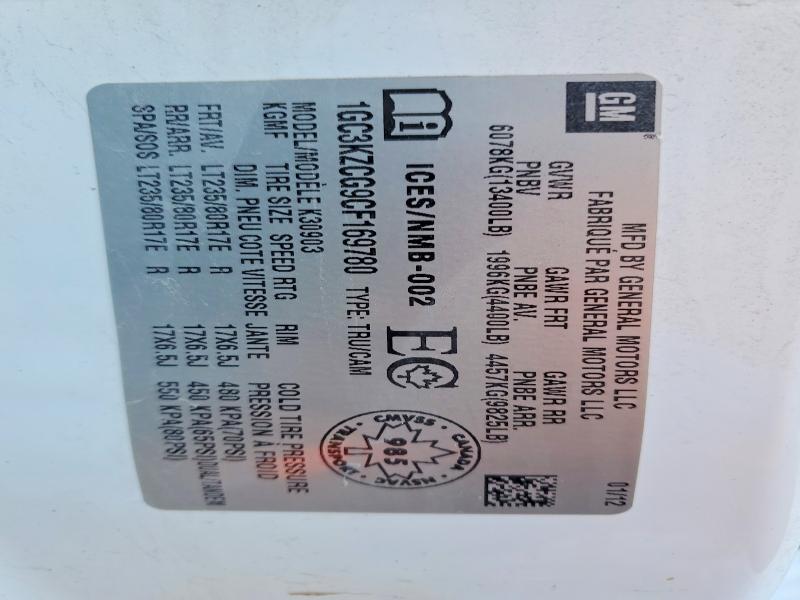76485125 :رقم المزاد ، 1GC3KZCG9CF169780 vin ، 2012 Chevrolet Silverado مزاد بيع