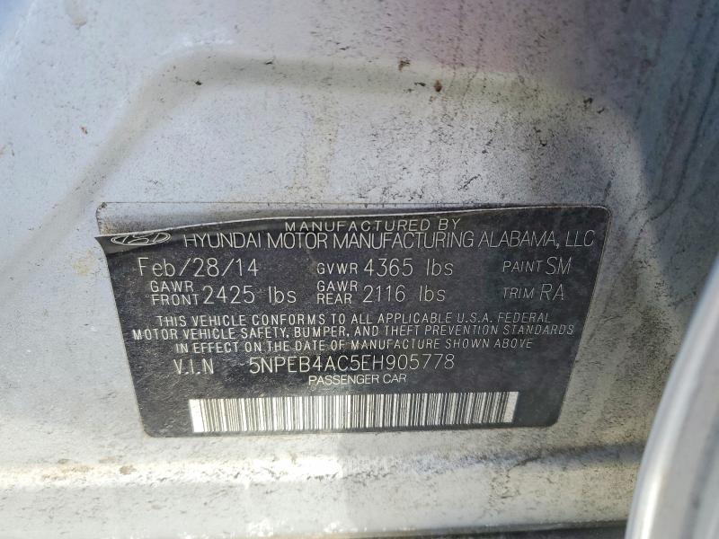 Aukcja sprzedaży 2014 Hyundai Sonata, vin: 5NPEB4AC5EH905778, numer aukcji: 78052545