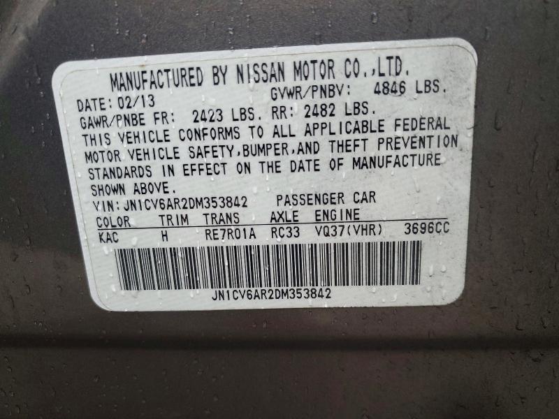 Продаж на аукціоні авто 2013 Infiniti G37, vin: JN1CV6AR2DM353842, номер лоту: 78412145