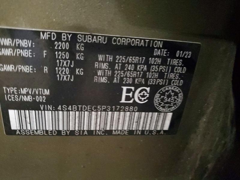 Продаж на аукціоні авто 2023 Subaru Outback, vin: 4S4BTDEC5P3172880, номер лоту: 77173705