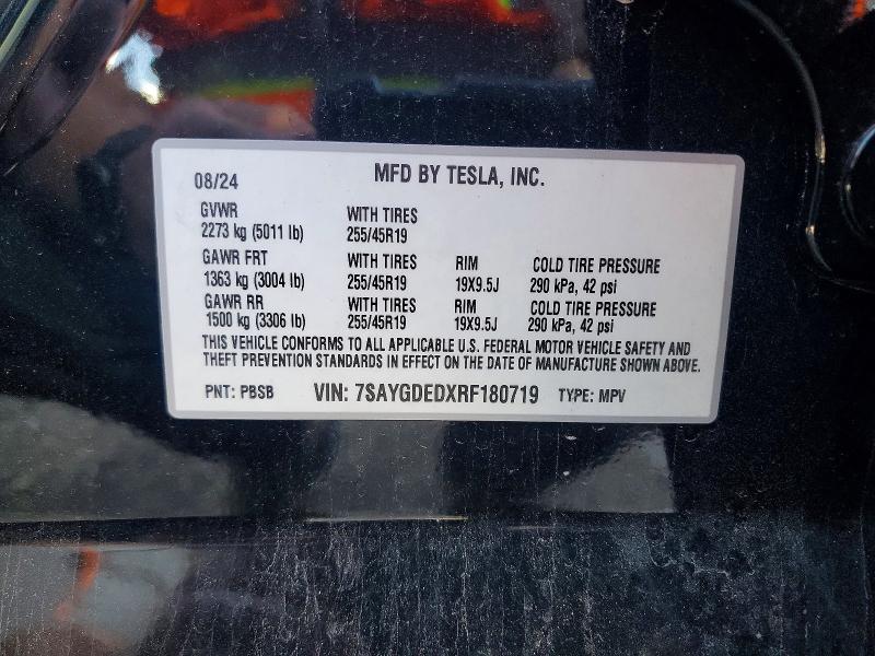 Aukcja sprzedaży 2024 Tesla Model Y, vin: 7SAYGDEDXRF180719, numer aukcji: 75757815