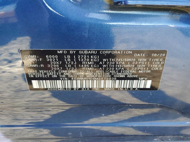 Продаж на аукціоні авто 2021 Subaru Ascent, vin: 4S4WMAHD8M3419936, номер лоту: 79348345