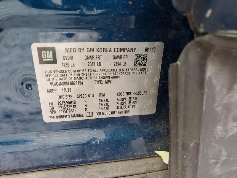 76061965 :رقم المزاد ، KL4CJASB5LB021184 vin ، 2020 Buick Encore مزاد بيع