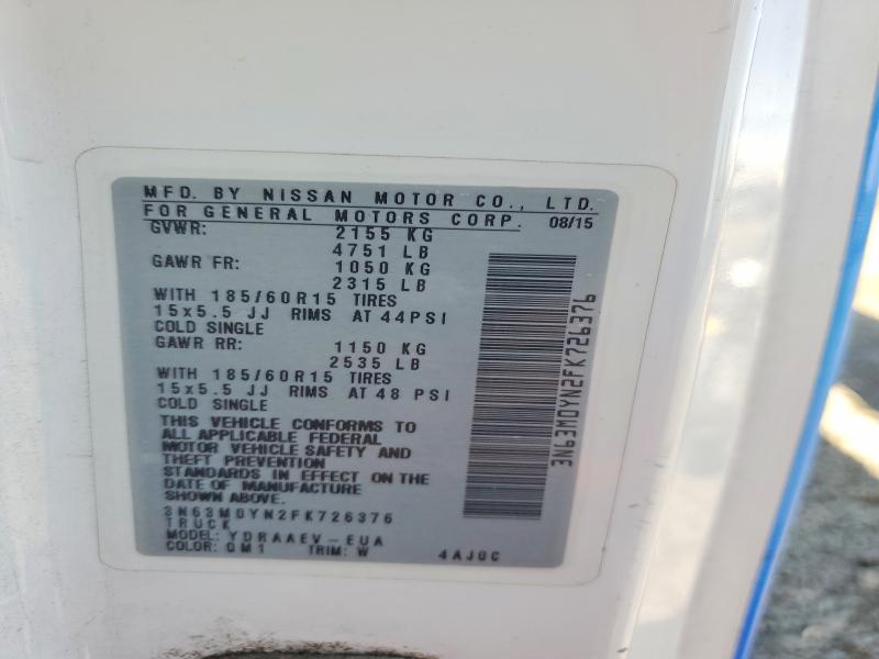 Продажа на аукционе авто 2015 Chevrolet City Express, vin: 3N63M0YN2FK726376, номер лота: 78457115