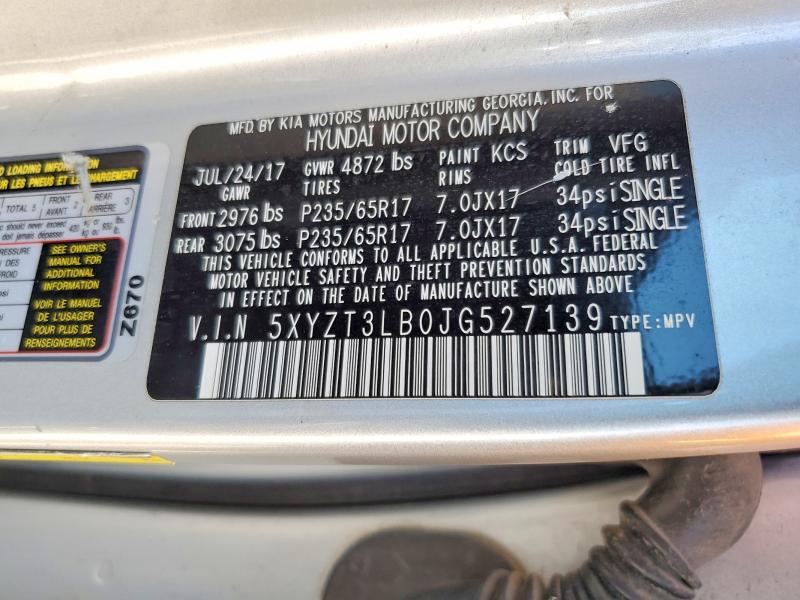 2018 Hyundai Santa Fe Sport მანქანა იყიდება აუქციონზე, vin: 5XYZT3LB0JG527139, აუქციონის ნომერი: 76764935