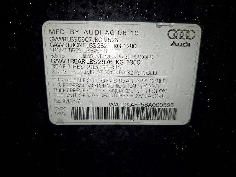Aukcja sprzedaży 2011 Audi Q5, vin: WA1DKAFP5BA009595, numer aukcji: 78551345